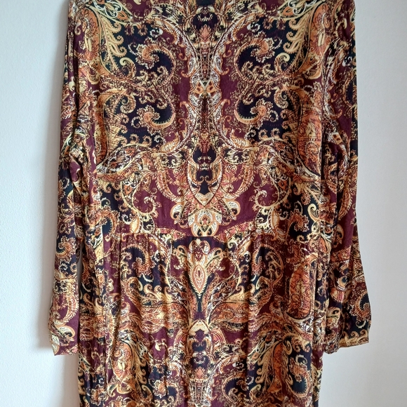 J Jill Paisley Tunic Blouse Top Lightweight Long Sleeve Travel Office - Picture 12 of 14
